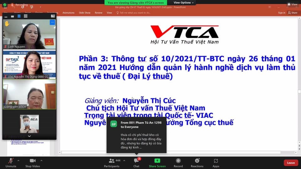 TẬP HUẤN THUẾ LẦN 2 NĂM 2021