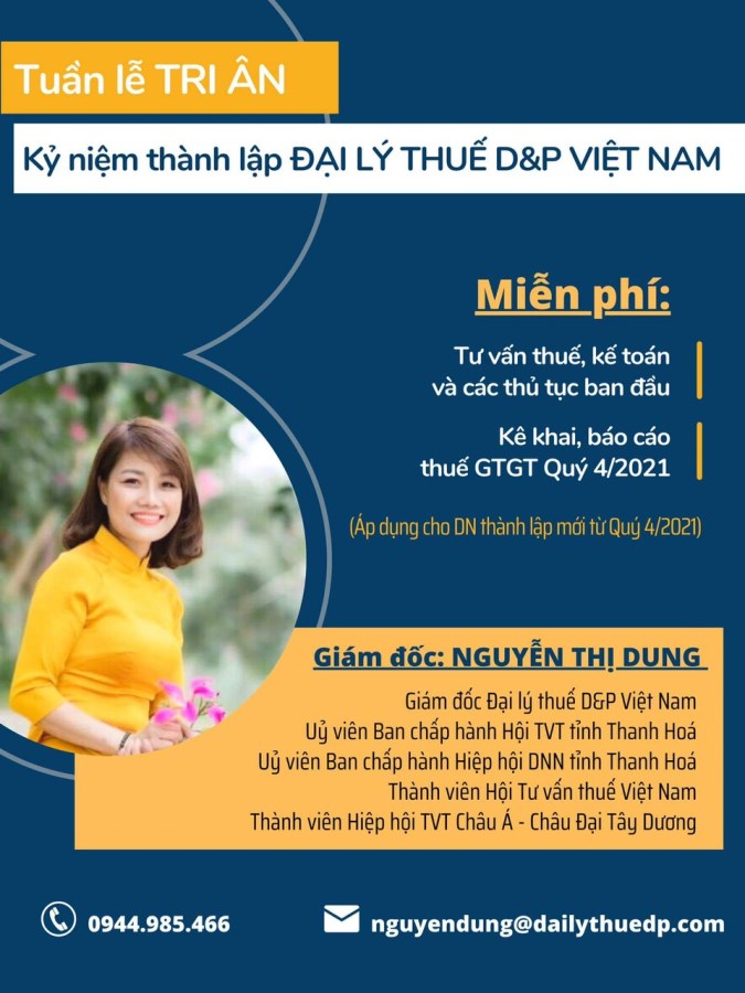 KỈ NIỆM THÀNH LẬP CÔNG TY ĐẠI LÝ THUẾ D&P VIỆT NAM