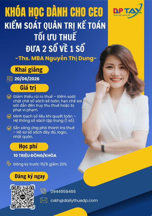 KHÓA HỌC KIỂM SOÁT QUẢN TRỊ KẾ TOÁN - TỐI ƯU THUẾ - ĐƯA 2 SỔ VỀ 1 SỔ